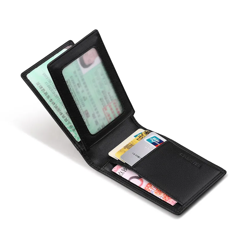 100% коровья кожа Для мужчин кошелек новый держатель карты простой RFid Бумажник для