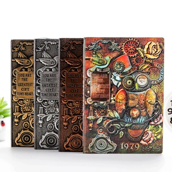 

Vintage Color Mechanical Owl Embossed A5 Leather Notebook Journal Notepad Travel Diary Planner School Office Supplies Stationery