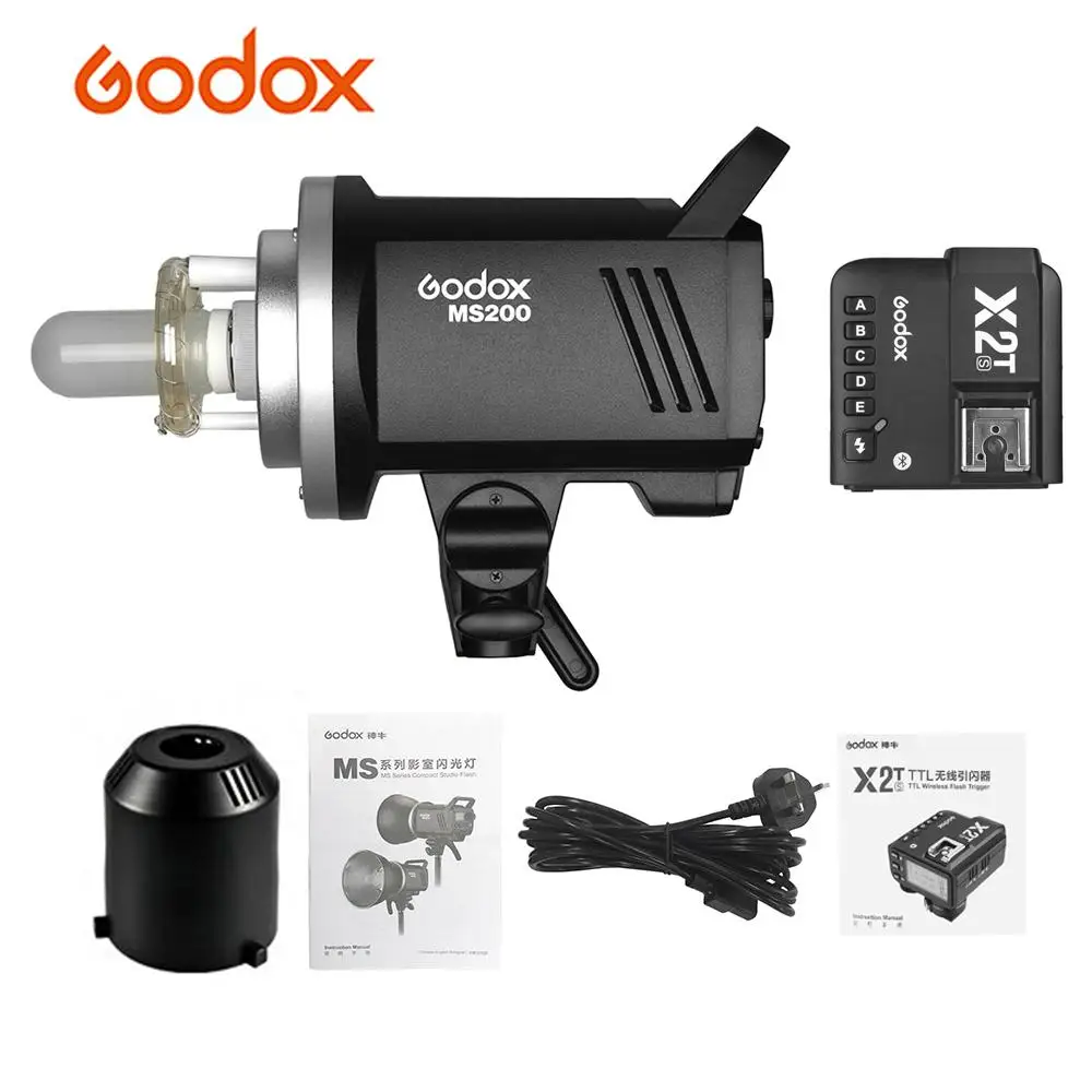 Студийная Вспышка Godox MS200 стробоскосветильник моно светильник 5600K 150 Вт лампа Bowens