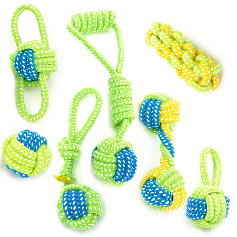 

Dog Rope Toy Knot Cotton Puppy Chew Teething Toys Pet Palying Ball For Small Medium Large Dogs Teeth Cleaning Toys Pet Supplies