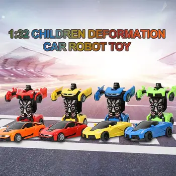 

1:32 Deformation Robot Car Model Plastic Mini Transformation Robots Toy For Boys One Step Impact Vehicles Cars Children Toys