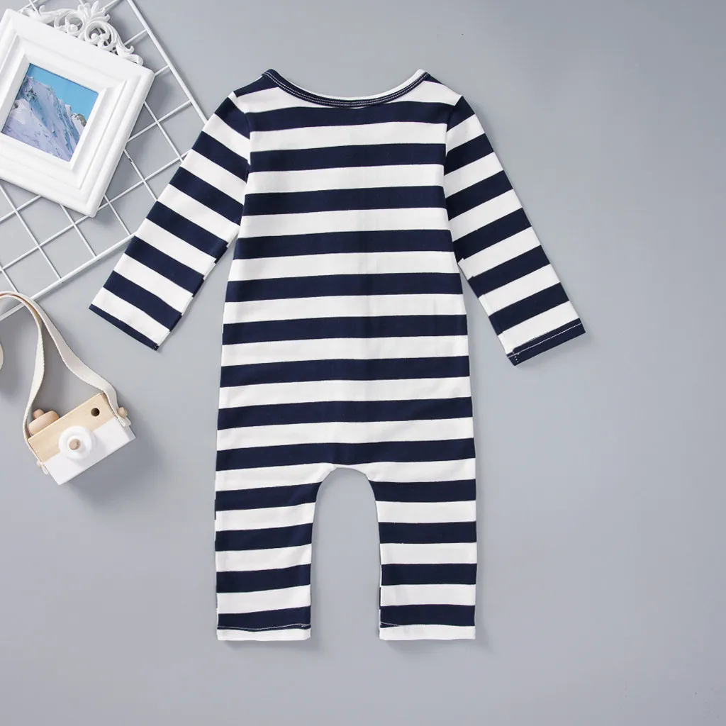 new born baby clothes baby boy romper winter clothes costume romper onesie disfraz bebe halloween Long Sleeve Stripe 0-24m Z4