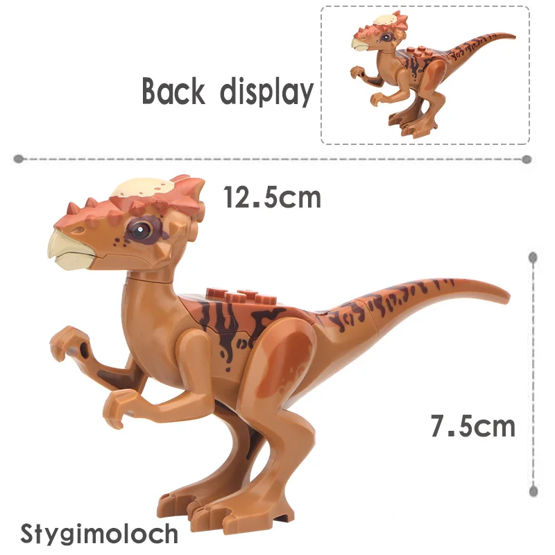 Velociraptor тираннозавр рекс дилофозавр птеранодон мир Юрского периода Динозавр строительные блоки детские игрушки L027 - Цвет: Цвет: желтый