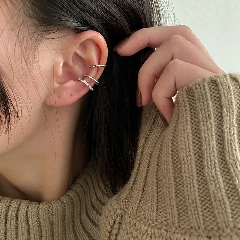 Clip Earrings 3 Pcs Ear Cuff Set Ear Clip Delicate Cuffs Fake Piercing for Women Trend Jewelry Gift