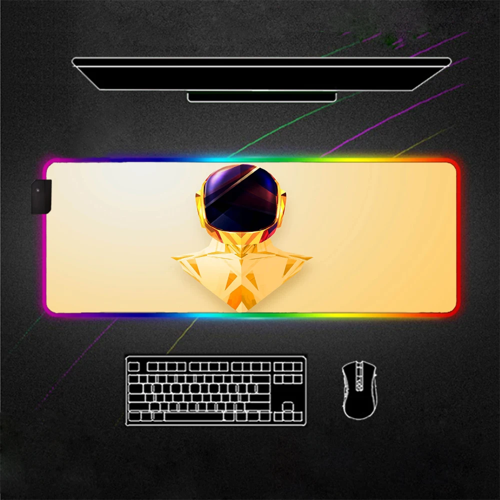 

RGB Mouse Padjustin Maller Daft Punk Large Anime DIY Custom LED XXL Glow Color Light Gaming MousePads with Backlight 900x400mm