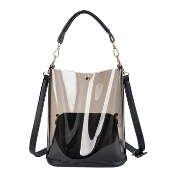 

Transparent Plastic Child Mother Handbag 2019 Crossbody Bags For Women Trend Ma'am Shoulder Messenger Portable Small Bag