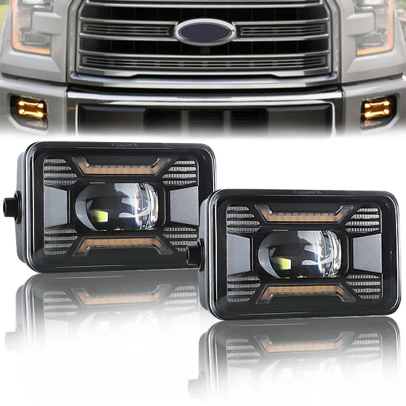 4 Inch Rectangular Led Fog Light 6000k White Fog Lamp Drl Yellow Halo For Ford F150 20152020