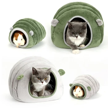 

Cute Pet Cat House Dog Bed Caterpillar Kennel Hamster Cotton Soft Bed Puppy Cave Warm Sleeping Bed Winter Closed Pet Nest