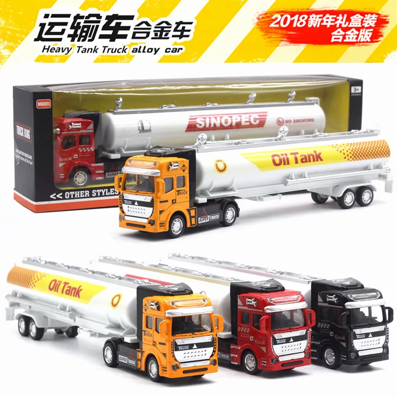 

1: 48 Large Alloy Tanker European Style Warrior Car Model Freight Truck Trailer Toy Car Model 32C