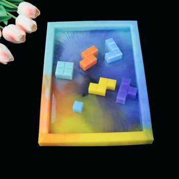 

New DIY Handcraft Resin Casting Molds Russian Tetris Silicone Molds For Home Decor Game play UV Epoxy Resin Tray Coaster Mold