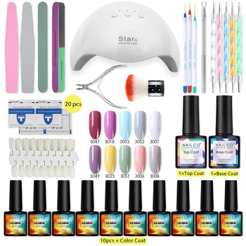 

NAILCO 8ml 10 Color Combination Series Uv Semi Permanent Acid Free Mixing Gel Nail Polish Led Nail tool Set For Nail Art Design