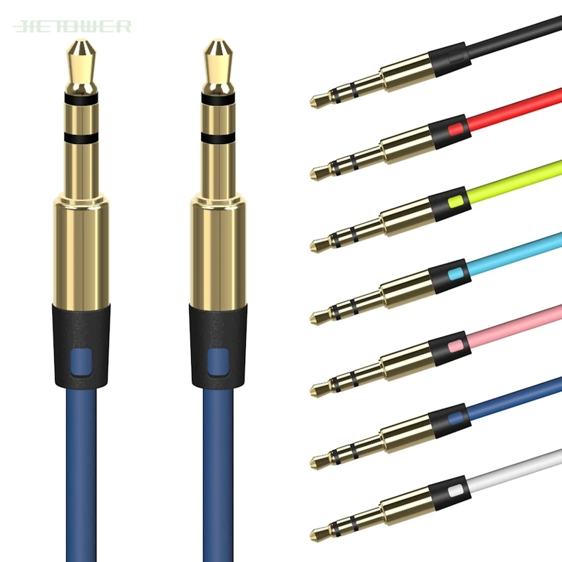 aux cable jack 3 5mm color male to male audio cable jack 3 5 mm for iPhone car MP3 4 headphone speaker aux cord 100pcs lot
