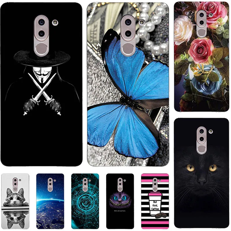 Phone Case For Huawei Honor 6X / Mate 9 Lite 5.5" GR5 2017 Relief Cartoon Animal Cat Cover Coque Funda Bag Back Shell | Мобильные