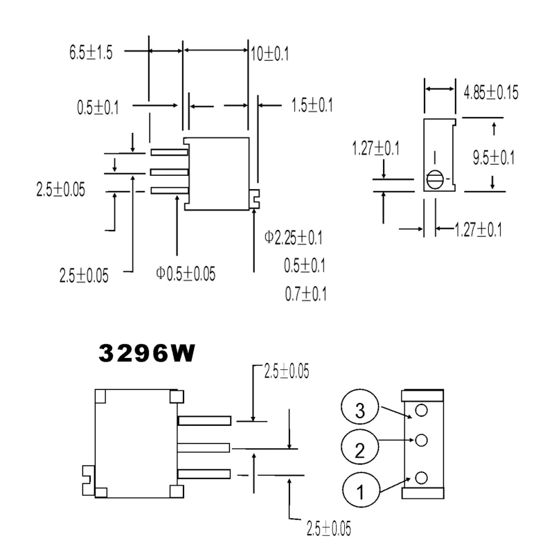 3296 Trimmer Potentiometer Pinout, Features Datasheet, 43 OFF