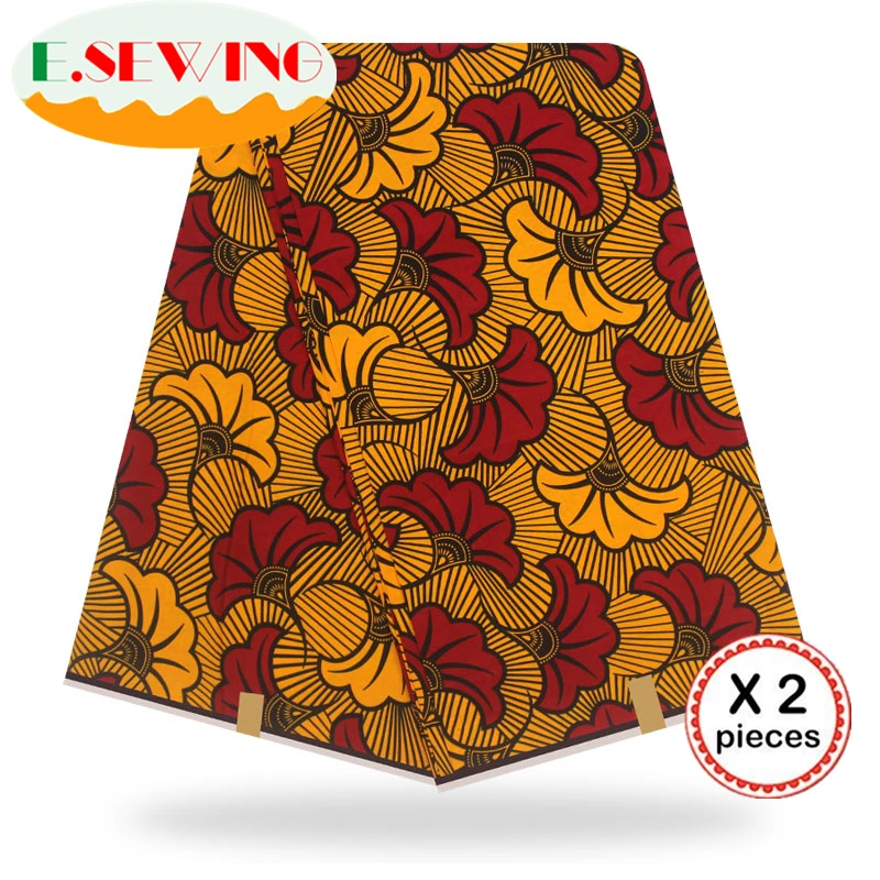 Африканская восковая ткань с принтом Анкара для шитья Анкара африканская ткань 12 ярдов нигерийская хлопковая ткань Гана для платья 90116