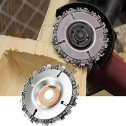 Amoladora de carrete de carpintería de 4 pulgadas, herramienta de modelado de tallado de corte de placa de sierra de cadena para disco de madera de rueda angular, lijado de carburador J9A6