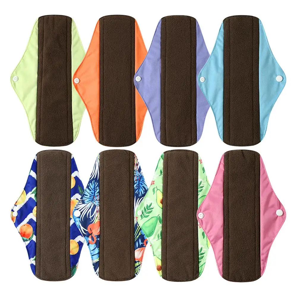 5Pack Charcoal Bamboo Mama Cloth Menstrual Pads sanitary pads