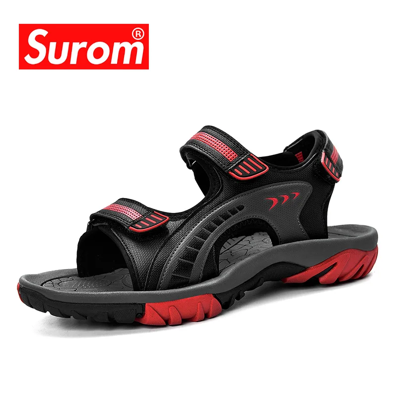 SUROM/яркие мужские сандалии для прогулок; коллекция года; сезон лето; Новинка; нескользящая обувь; мужские повседневные спортивные пляжные сандалии
