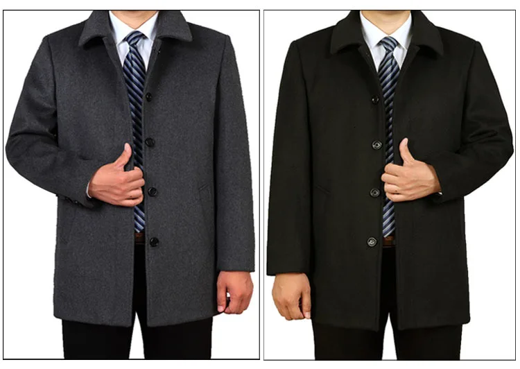 Осень-зима, мужские куртки и пальто, мужская верхняя одежда, плюс размер, толстая, умная, повседневная, модная, свободная, шерстяная куртка для мужчин AVBXCV
