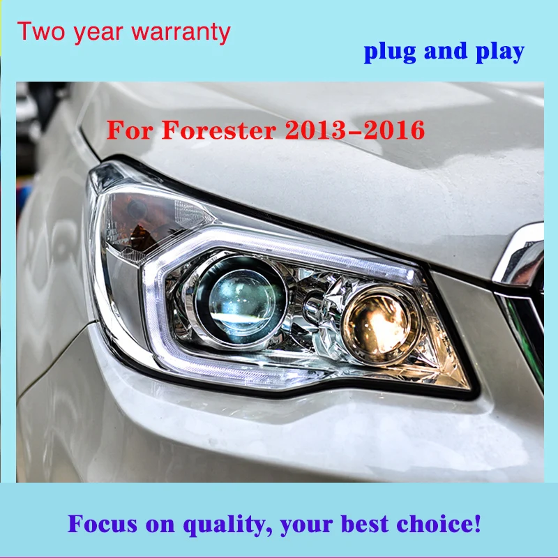 Автомобильный Стайлинг Головной фонарь для Subaru Forester фары 2013- высокое качество светодиодный фары DRL Биксеноновые линзы ближнего света парковка