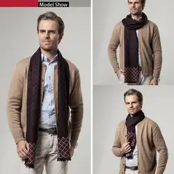 Роскошная мужская одежда для бизнеса шарф пашмины кашемировый теплый шарф-шаль шарф осень зима мужской плед печати шарф мужские модные