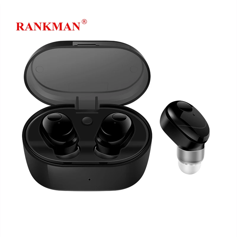 

Rankman Bluetooth 5.0 Wireless TWS Mini Earphones Stereo HD Earbuds Portable Earphones with Charging Box for Smart phones