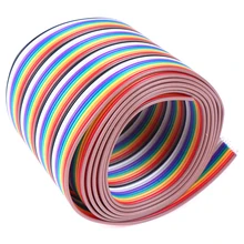 1 м плоский ленточный удлинитель Радужный провод 40P Pin с 1,27 мм линейным шагом