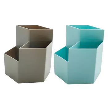 

2Pcs Pen Holder Fine Versatile Nordic Novel Three Compartments Storage Case