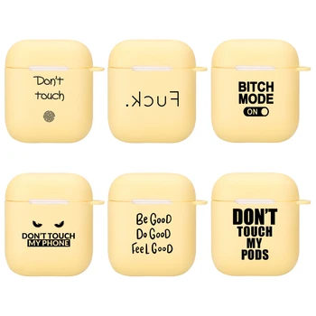 

Don't touch Pods Earphone Case For Apple AirPods 2 1 Soft Silicone Headphones Cases For Air pods Protective Cover With Keychain