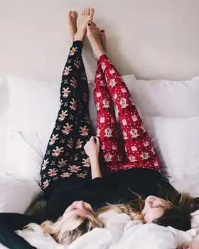 

On Sale Pajamas Pants Women Warm Christmas Deer Skinny Slim Leggings Cotton Stretch Pants Casual trousers women Sleep Pants