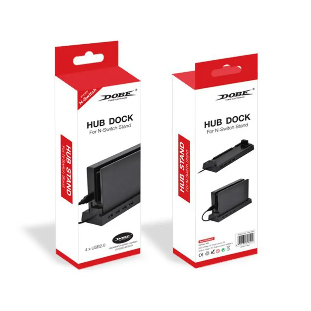Портативный 4-Порты и разъёмы USB 2,0 Узловая док-станция для N-стойка-переключатель HUB концентратор базы Стенд игры аксессуары легко носить с