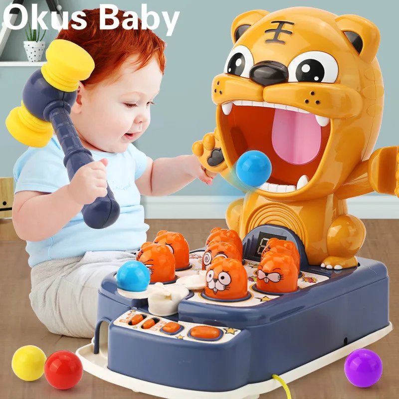Children Light Music Whac-A-Mole Toys Multifunctional Play Hit Hammering Game Educational Interactive Toys Christmas Gift