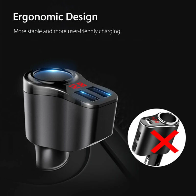 Автомобильное зарядное устройство двойной USB порт адаптер питания разветвитель прикуривателя 12-24 В