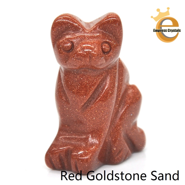 Stone Carving Cat Figurine Natural Gemstone Quartz Agate Jade Crystal Healing Animals Statue Home Decoration