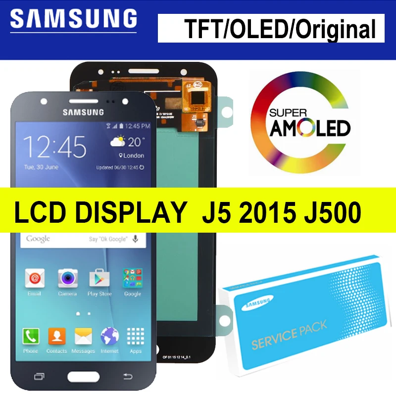 

TFT/OLED/Super AMOLED For SAMSUNG Galaxy LCD J5 2015 J500 J500H J500FN J500F J500M SM-J500F Display Touch Screen Digitizer