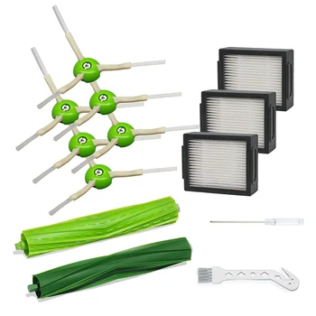 

Multi-Surface Rubber Brush HEPA Filters Edge-Sweeping Brush Replacement Parts for IRobot Roomba I7 I7+/I7 Plus E5 E6 Vacuum Clea