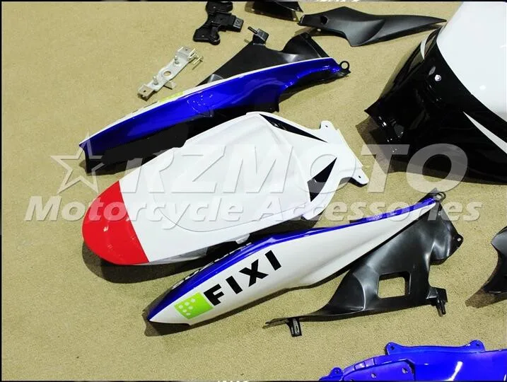 ABS инъекции обтекатели комплект подходит для SUZUKI GSX-R600 GSX-R750 K6 2006 2007 GSX-R600 k6 06 07 сине-белые E3