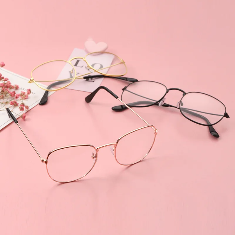 

Japanese-style Soft Girl Retro Plain Glasses Students Literature And Art Elegant round Frame Decoration Glasses Anime Peripheral