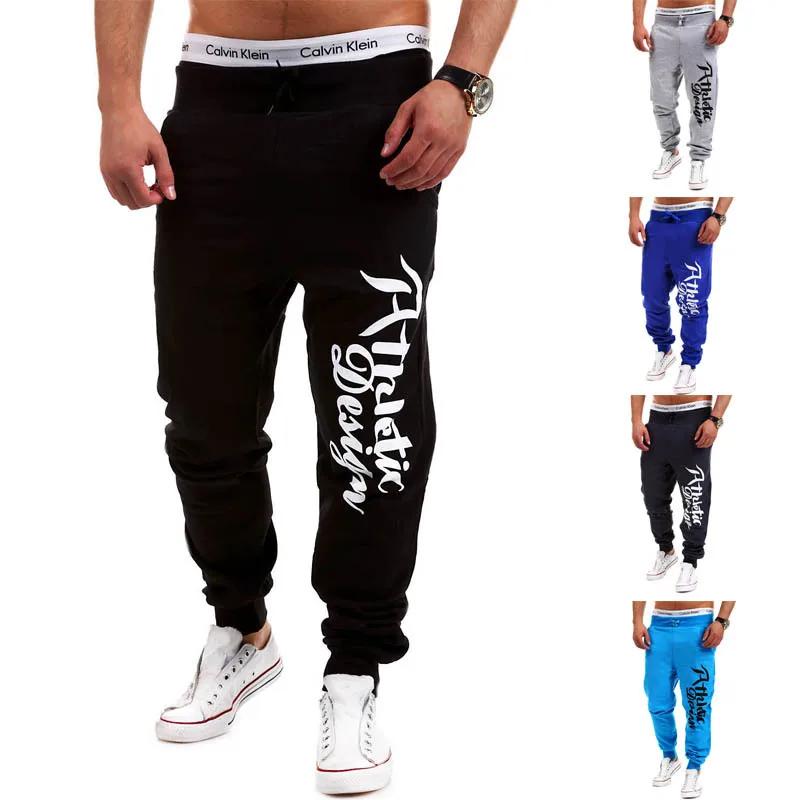 

MEN'S WEAR New Style Men Western Style Casual Printed Letter after Patch Pocket Gymnastic Pants 8756
