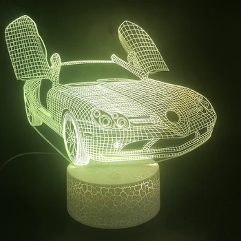 

3D Lamp Scissors Door Roadster Super Car Cool Gift for Adult for Birthday Battery Powered Multi-color Usb Led Night Light Lamp