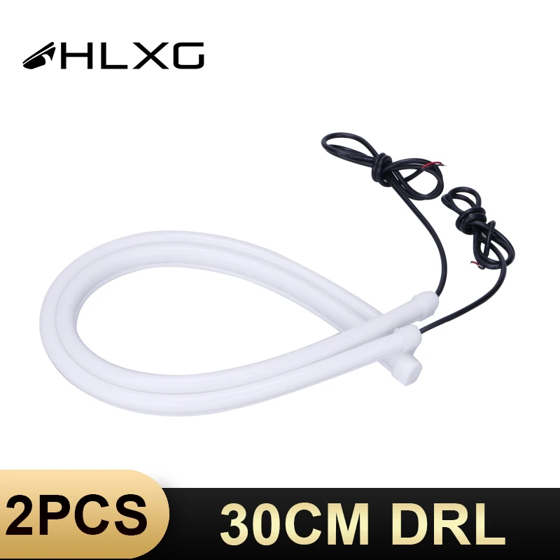 HLXG 2 шт. тонкий гибкий DRL белый желтый указатель поворота универсальная