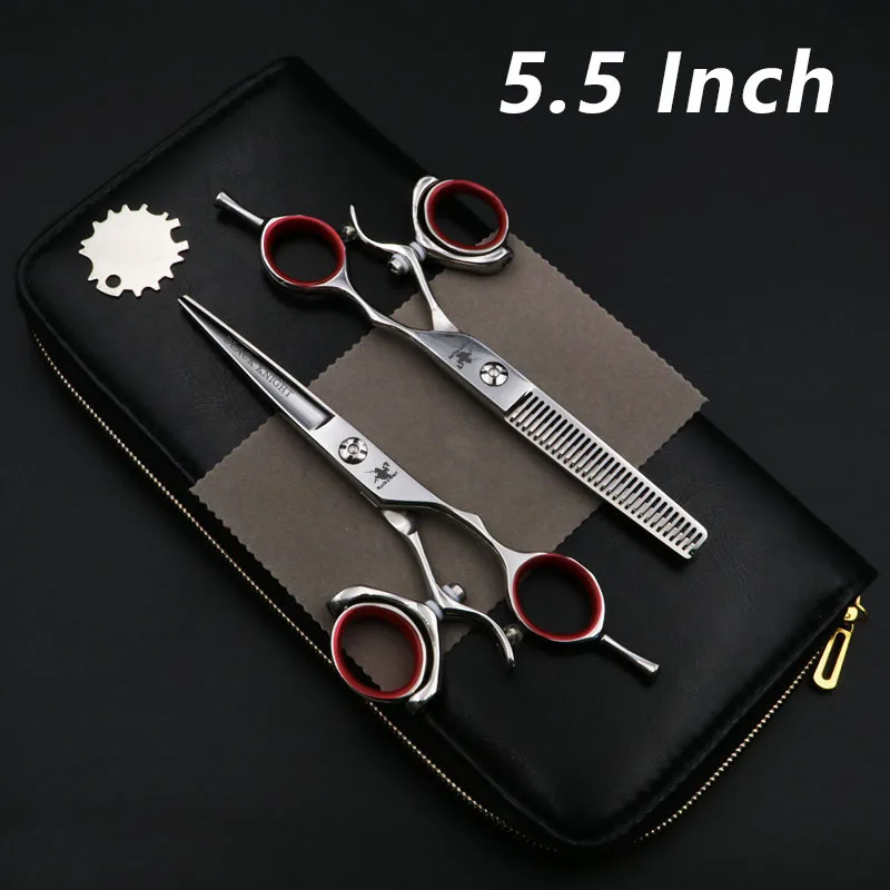 5.5/6 Inch Beauty Pet Scissors Dog Grooming Straight Cutting+Thinning Shears Kit for Animals Hair Scissors Japan440C - Цвет: 1 set add case