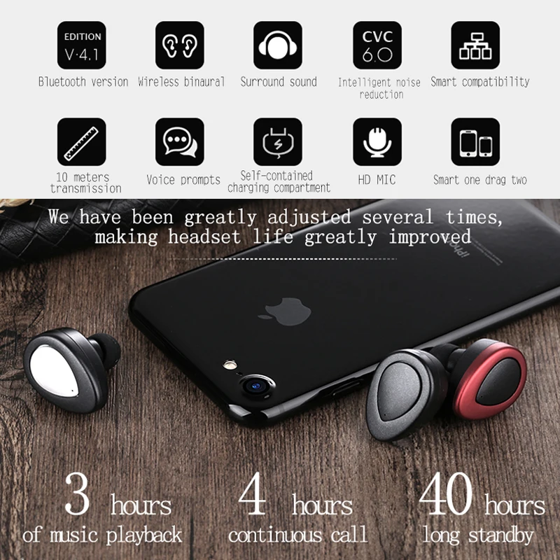 Беспроводные Bluetooth наушники TWS Bluetooth 5,0 гарнитура стерео HIFI Звук спортивные наушники с микрофоном для смартфона