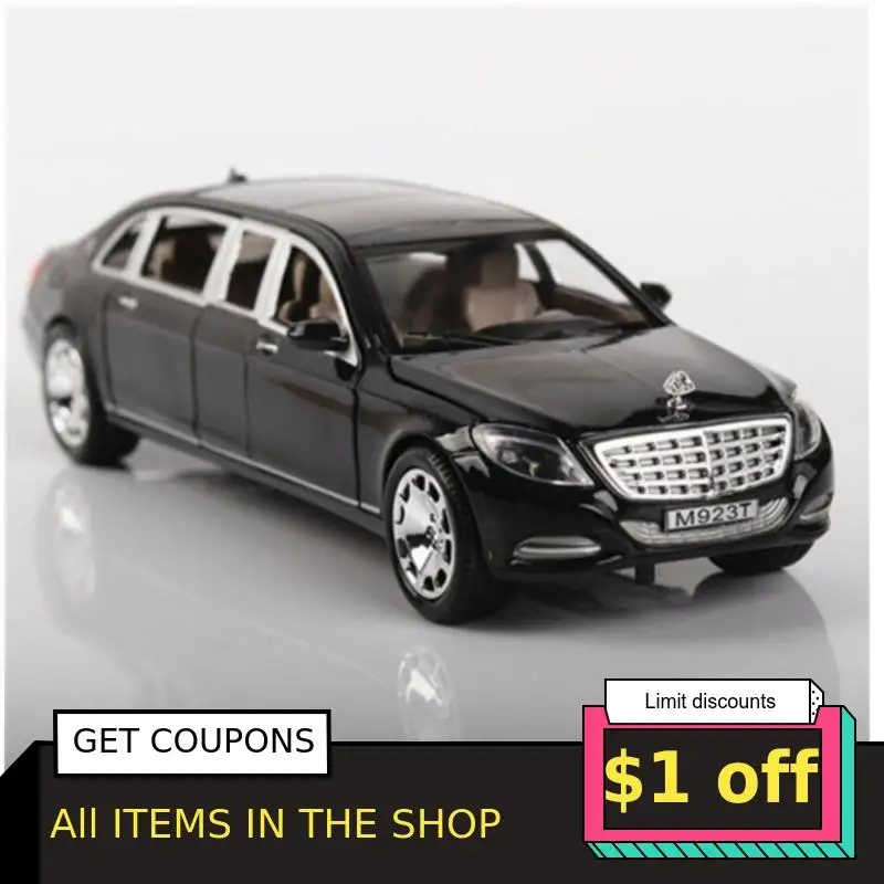 Миниатюрный автомобиль 1/24 Maybach S600 имитация литого золота режим Lvehicle