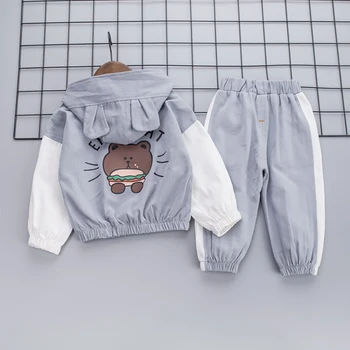 

Brand New Baby Fashion Clothing Set Hooded Coat 1-3 Years Old Boys Cartoon Bear Jacket and Pants Toddler Fashion Spring Hoodie