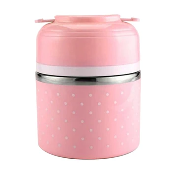 

Promotion! Portable Stainless Steel Lunch Box, Household Multi-Layer Lunch Box, Bowl-Shaped Wave Point Insulated Lunch Box