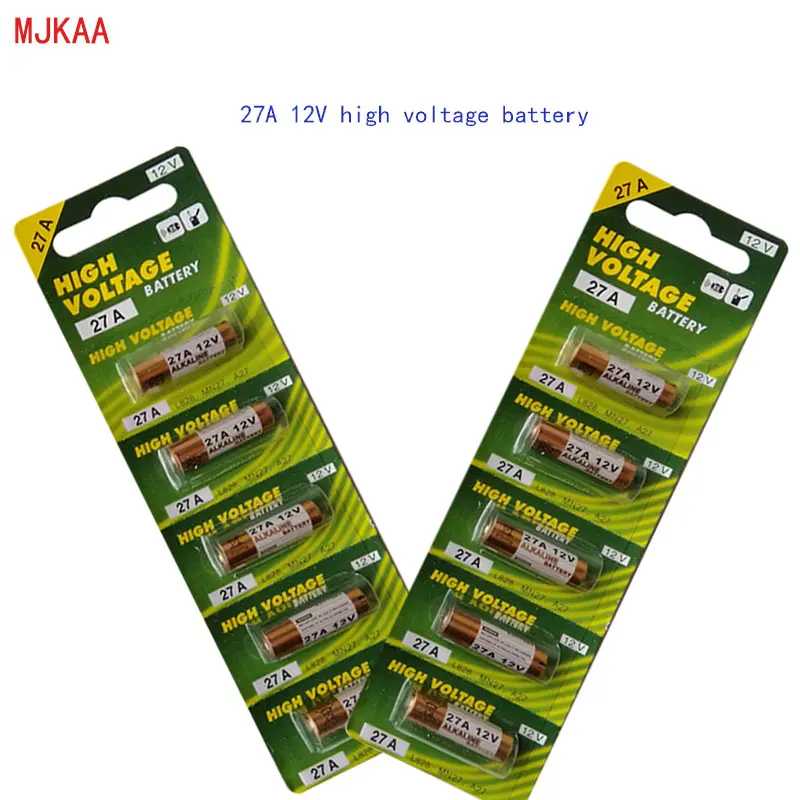 

10pcs = 2card 12V 27A A27 Alarm-Remote Dry Alkaline Battery Cells 27AE 27MN High Capacity Car Remote Toys Calculator DoorBell