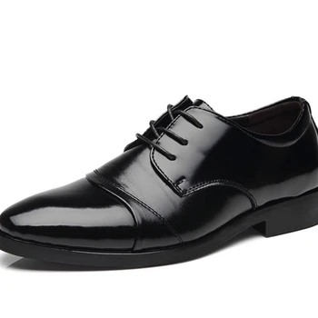 

Hidden Heel 6CM Brand Classic Man Pointed Toe Dress Shoes Mens Cow Split Leather Black Wedding Shoes Oxford Formal Shoes