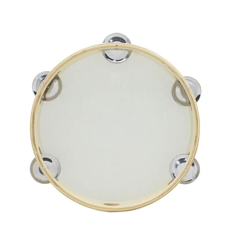 Drop Ship 8" Hand Held Tambourine Drum Bell Birch Metal Percussion Musical