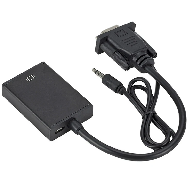 

VGA Male To HDMI Output 1080P HD+ Audio TV AV HDTV Video Cable Converter Adapter